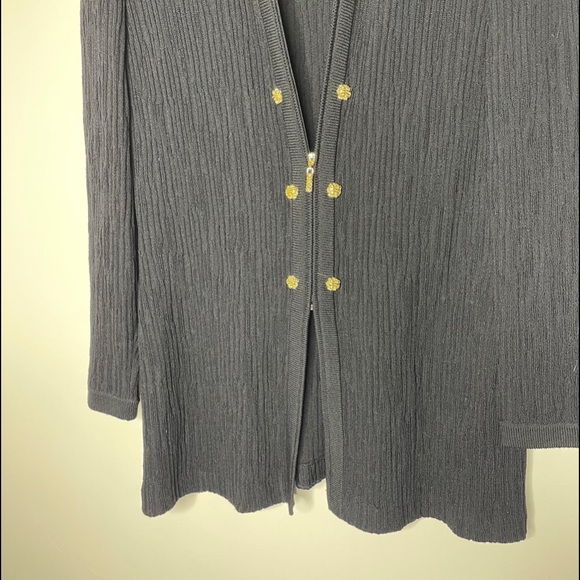 St. John Collection Knit Black Jacket Cardigan - Picture 6 of 11
